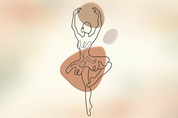Abstract Line Ballerina Embroidery for Holiday Collections
