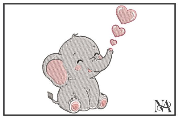 Baby Elephant Blowing Hearts Embroidery Review
