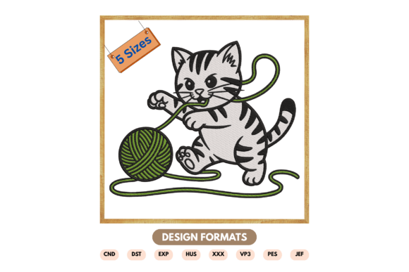 Cute Cat Playing Embroidery Design Review