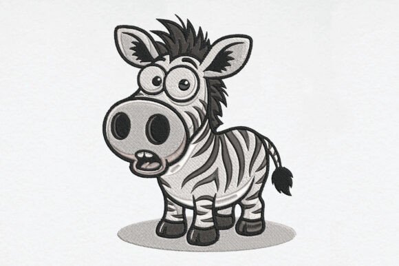 Cute Zebra Embroidery for Holiday Collections
