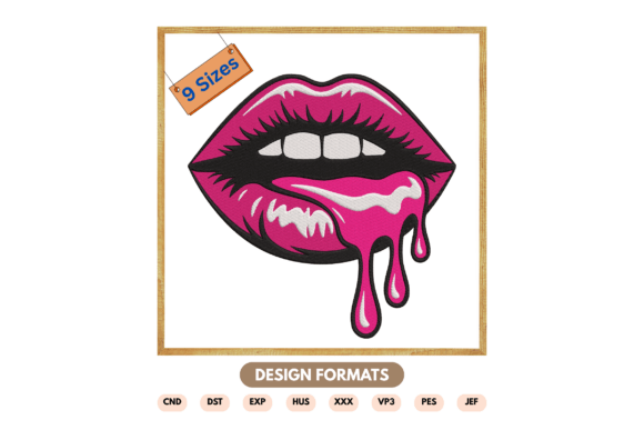 Dripping Pink Lips Embroidery Design Review