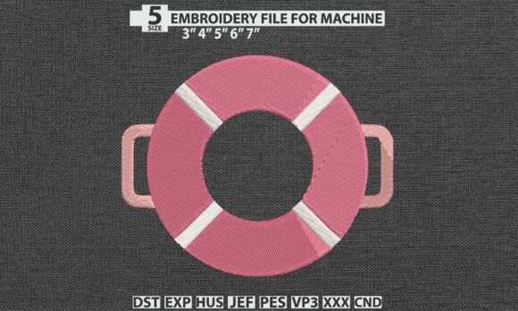 Lifebuoy Embroidery DST PES Pattern File