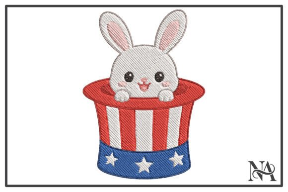 Patriotic Bunny in USA Hat Embroidery Review