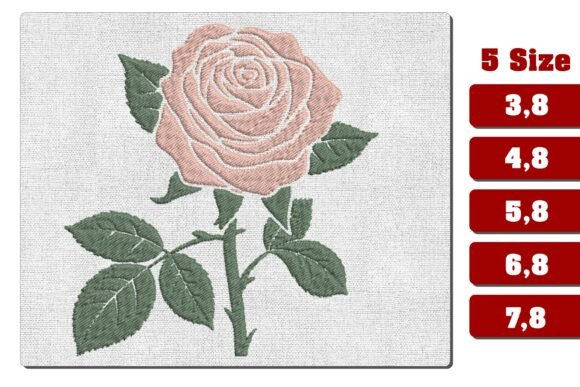 Pink Rose Machine Embroidery Design for Holiday Collections