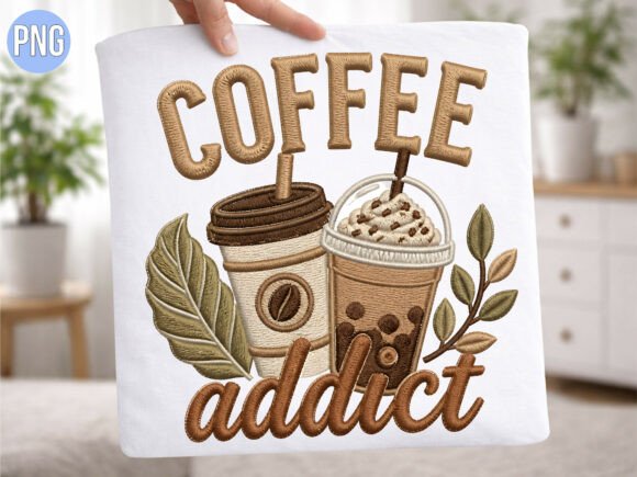 Review: Embroidery Coffee Iced Drink Addict PNG for Boutique