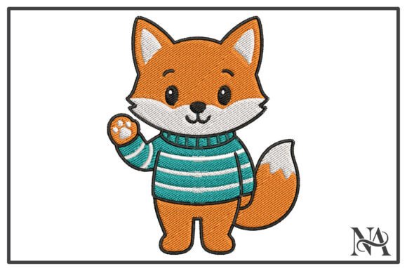Waving Fox in Sweater Embroidery Design Review