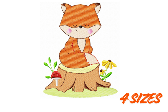 Woodland Fox Embroidery Pattern Design